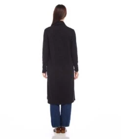 Faux Leather Patch Duster -Karen Kane Store karenkane 2024 fall 3L57505 BLK 00 3