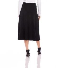 Petite Size Faux Suede Midi Skirt -Karen Kane Store karenkane 2024 fall 3L71500P BLK 003