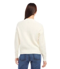 Petite Size Cable Knit Sweater -Karen Kane Store karenkane 2024 fall 3L89744P CRE 00 2