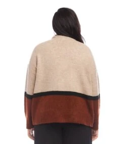 Plus Size Colorblock Sweater -Karen Kane Store karenkane 2024 fall 3L89829W MUL 00 3