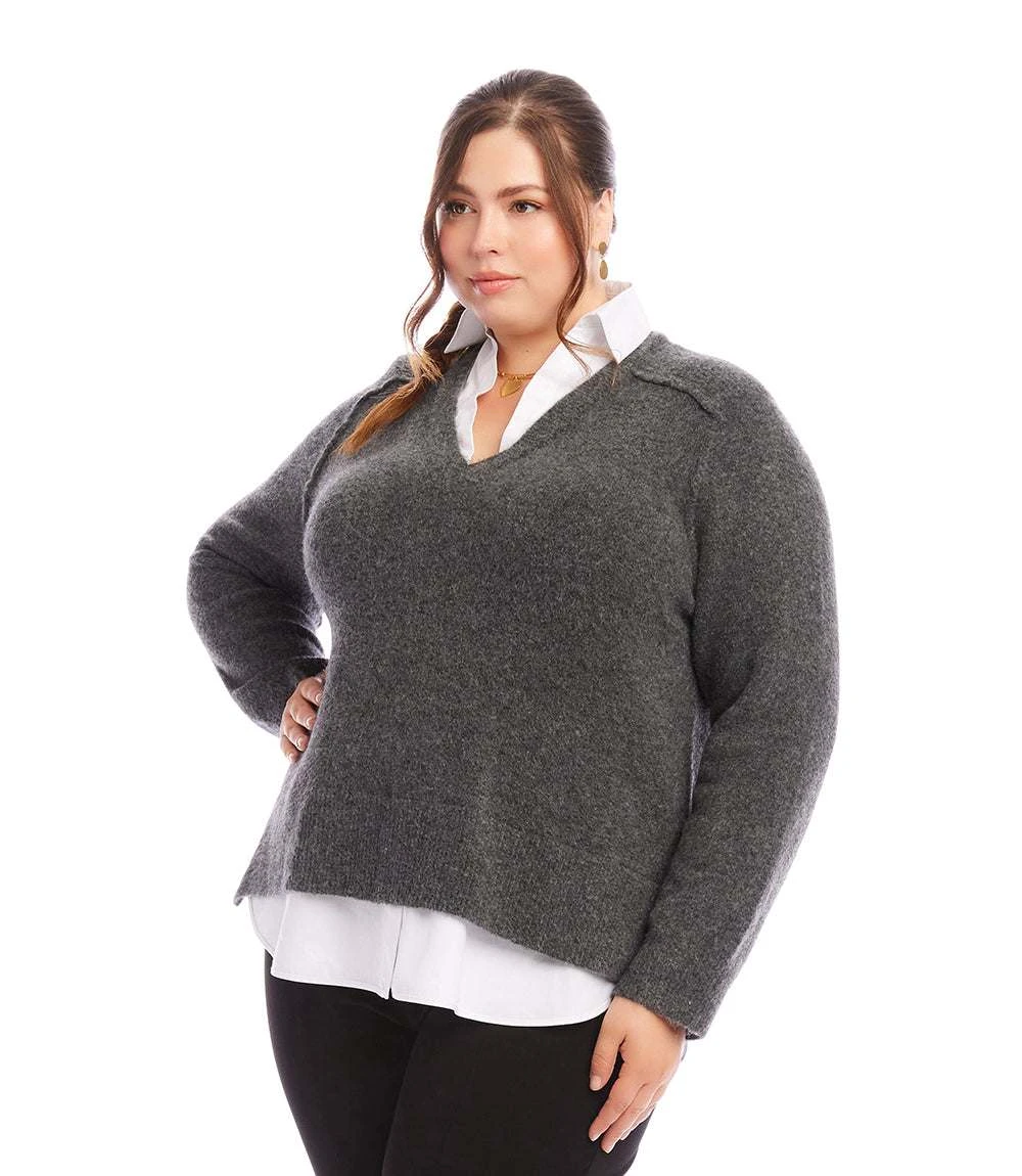 Plus Size Layered Sweater 4 Plus Size Layered Sweater - Image 2