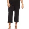 Plus Size Cropped Pintuck Pants -Karen Kane Store karenkane 2024 fall L09006W BLK 001