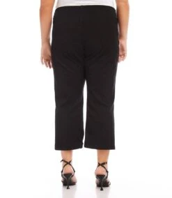 Plus Size Cropped Pintuck Pants -Karen Kane Store karenkane 2024 fall L09006W BLK 004
