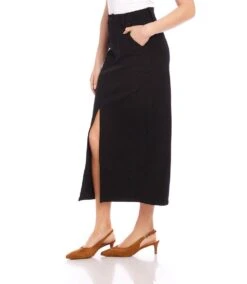 Chelsea Midi Skirt -Karen Kane Store karenkane 2024 fall L09032 BLK 002