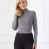 Ribbed Turtleneck Sweater -Karen Kane Store karenkane 2024 fall L89000 GRA 00