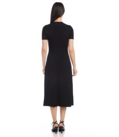Asymmetric Front Slit Dress -Karen Kane Store karenkane 2024 spring 1L14349P BLK 003 9c8c2b55 1458 429a 8436 bf93f9739421