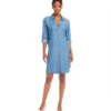 Petite Size Roll Tab Sleeve Chambray Shirtdress -Karen Kane Store karenkane 2024 spring 1L66081P CHA 001