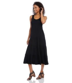 Tiered Midi Dress -Karen Kane Store karenkane 2024 spring L13433 BLK 003 898dad1b 0607 4cdf 9d1b 21dfa37cc783