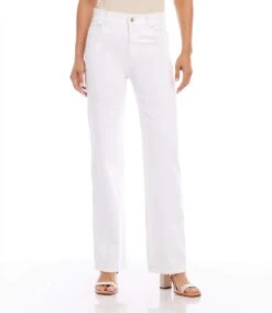 Slim Wide Leg Jeans -Karen Kane Store karenkane 2024 spring L82000 WHI 001
