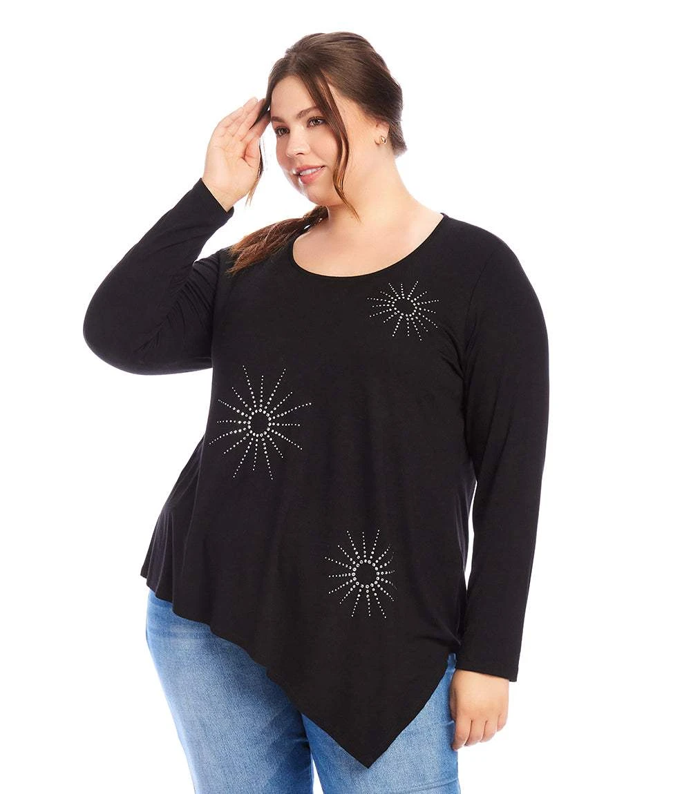 Plus Size Embellished Asymmetric Top 4 Plus Size Embellished Asymmetric Top - Image 2