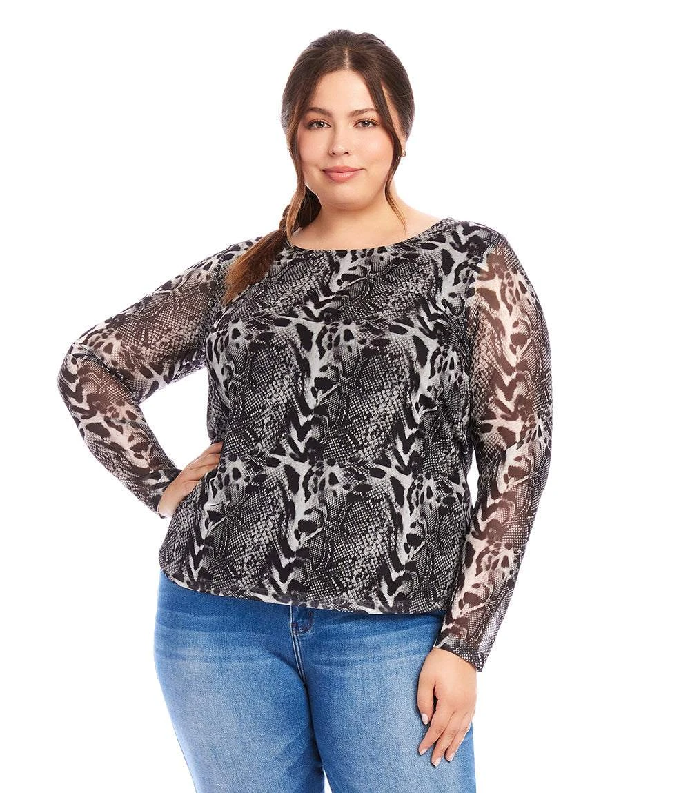 Plus Size Mesh Long Sleeve Top 3 Plus Size Mesh Long Sleeve Top