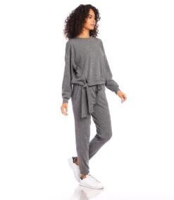 Side Tie Sweatshirt -Karen Kane Store karenkane 2024 winter 4L26500 HEA 00 2