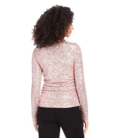 Sequin Side Shirred Top -Karen Kane Store karenkane 2024 winter 4L30504 PIN 00 3