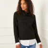 Layered Turtleneck Sweater 2 Layered Turtleneck Sweater -Karen Kane Store karenkane 2024 winter 4L89840 BLK 000