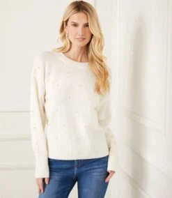 Pearl Crewneck Sweater -Karen Kane Store karenkane 2024 winter 4L89841 CRE 000